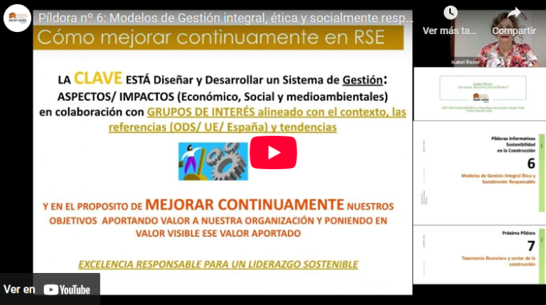 Píldora 6: Modelos de Gestión integral, ética y socialmente responsable de las empresas
