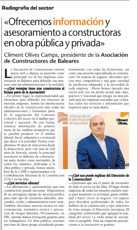 Especial Construcción Última Hora: Entrevista a Climent Olives
