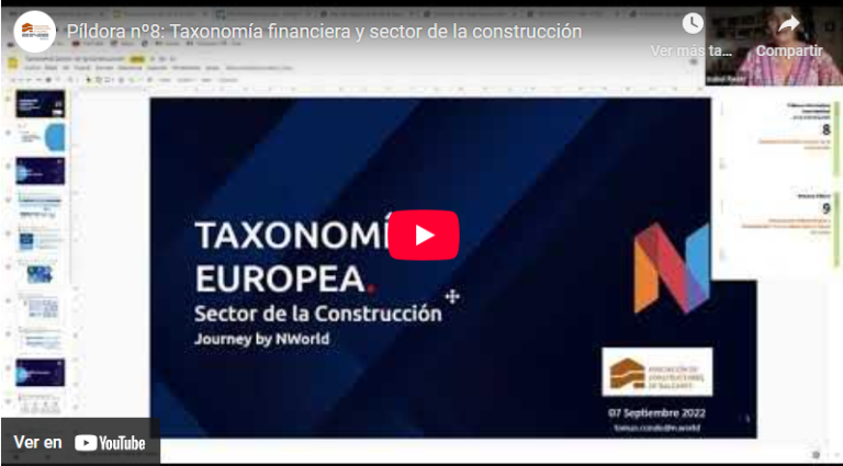 Píldora nº8: Taxonomía financiera y sector de la construcción