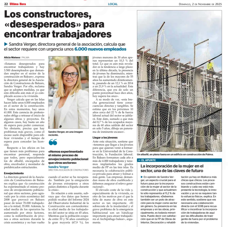 Última Hora: Los constructores desesperados por encontrar trabajadores