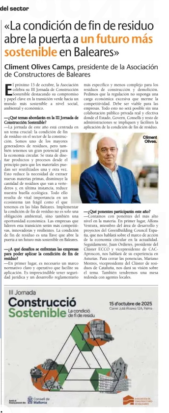 Última Hora: «La Condición de Fin de residuo abre la puerta a un futuro más sostenible en Baleares»