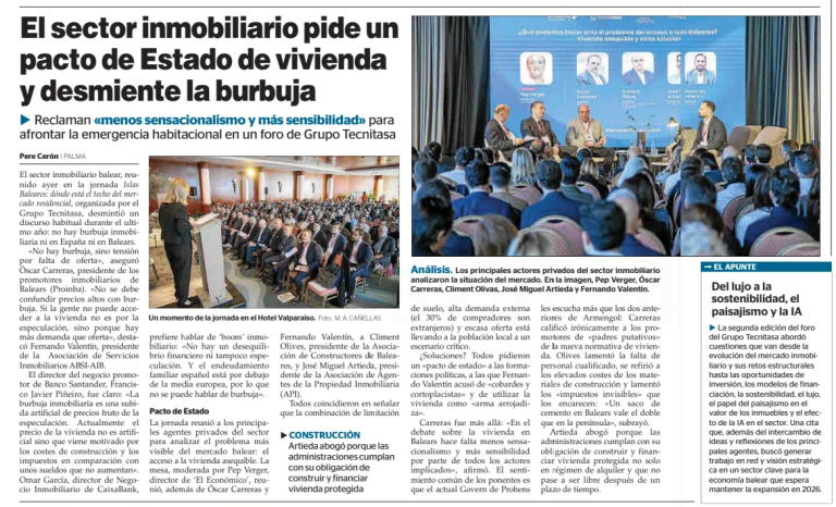 Última Hora : El sector inmobiliario pide un pacto de estado de vivienda y desmiente la burbuja