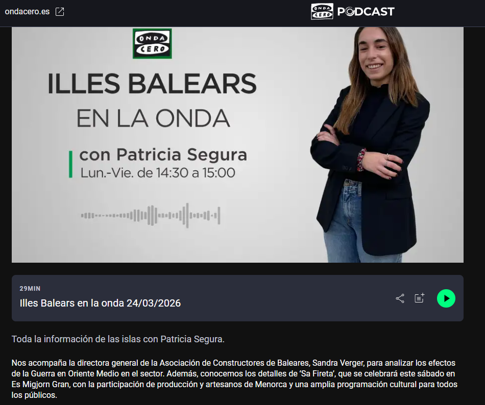 Onda Cero: Illes Balears en la Onda. Entrevista a Sandra Verger
